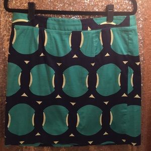 GAP Green Knee Length Skirt with Circle Design